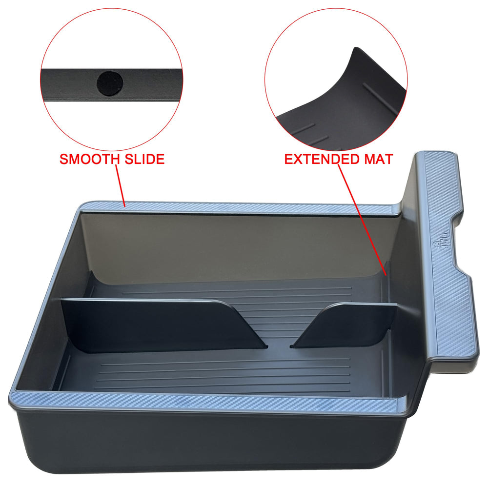 JVMA curved middle partition eases pushing and grabbing items.