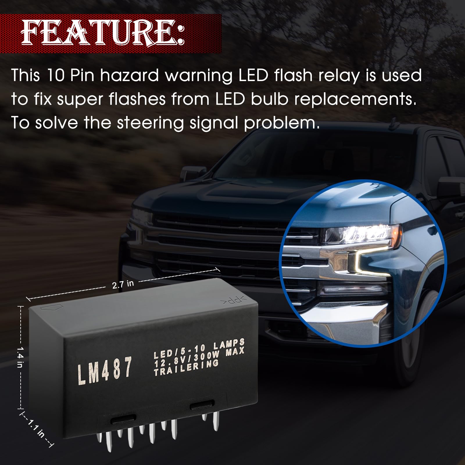 Close-up of Chevy Avalanche 2003-2006 wiring with JWEELY relay installed