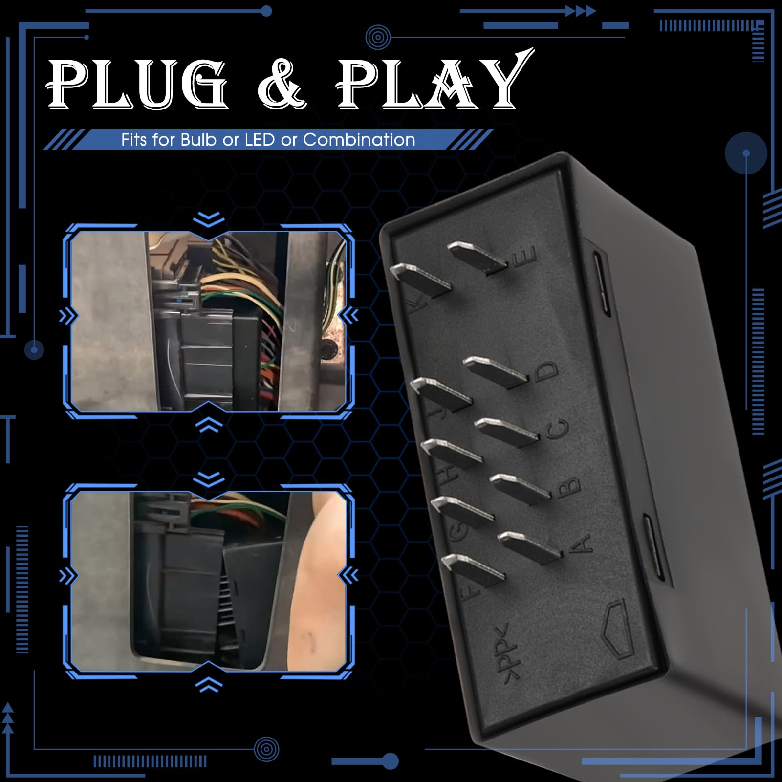 10-pin LED flasher relay design showing compact efficiency