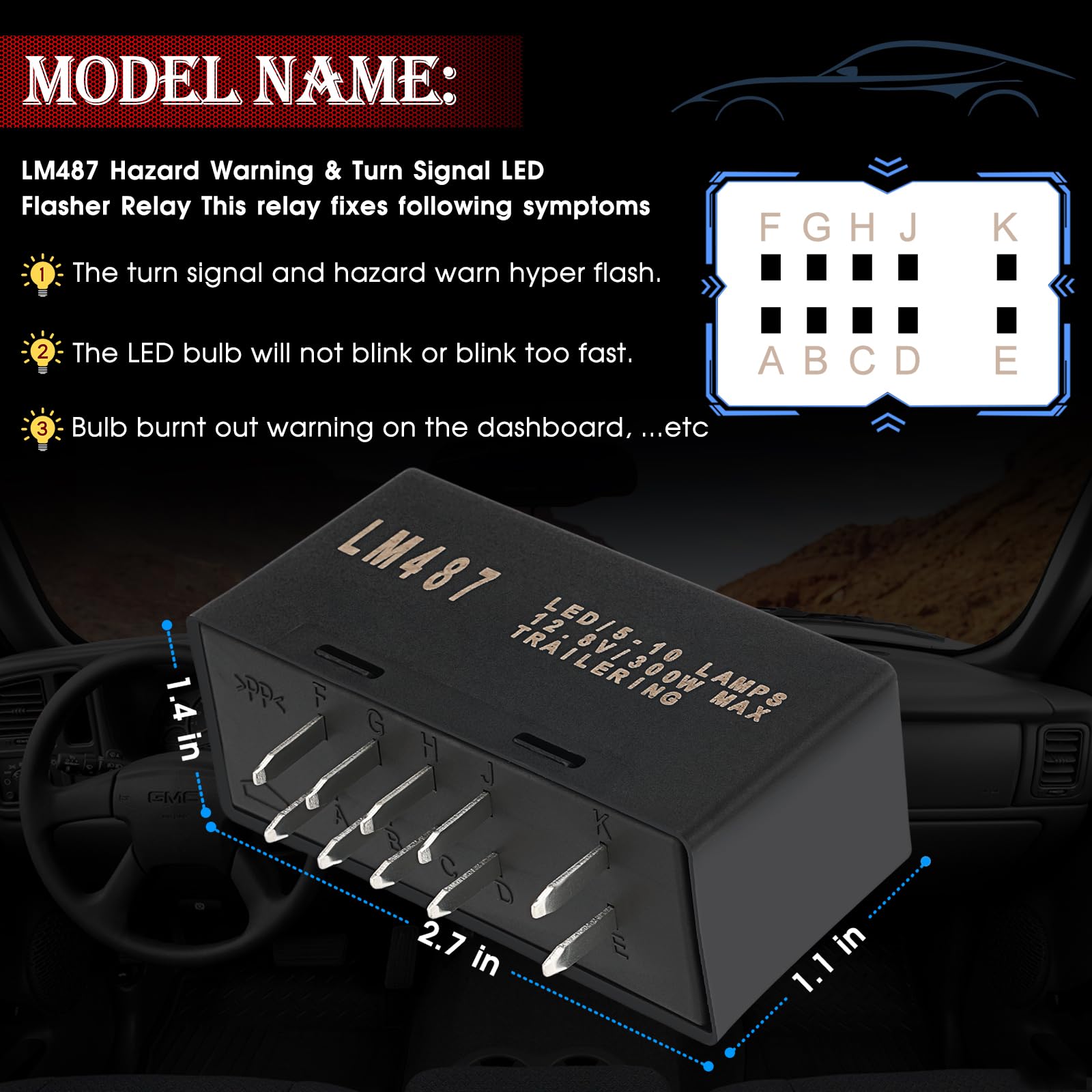OEM replacement numbers 10383321 15231201 15764135 on the relay