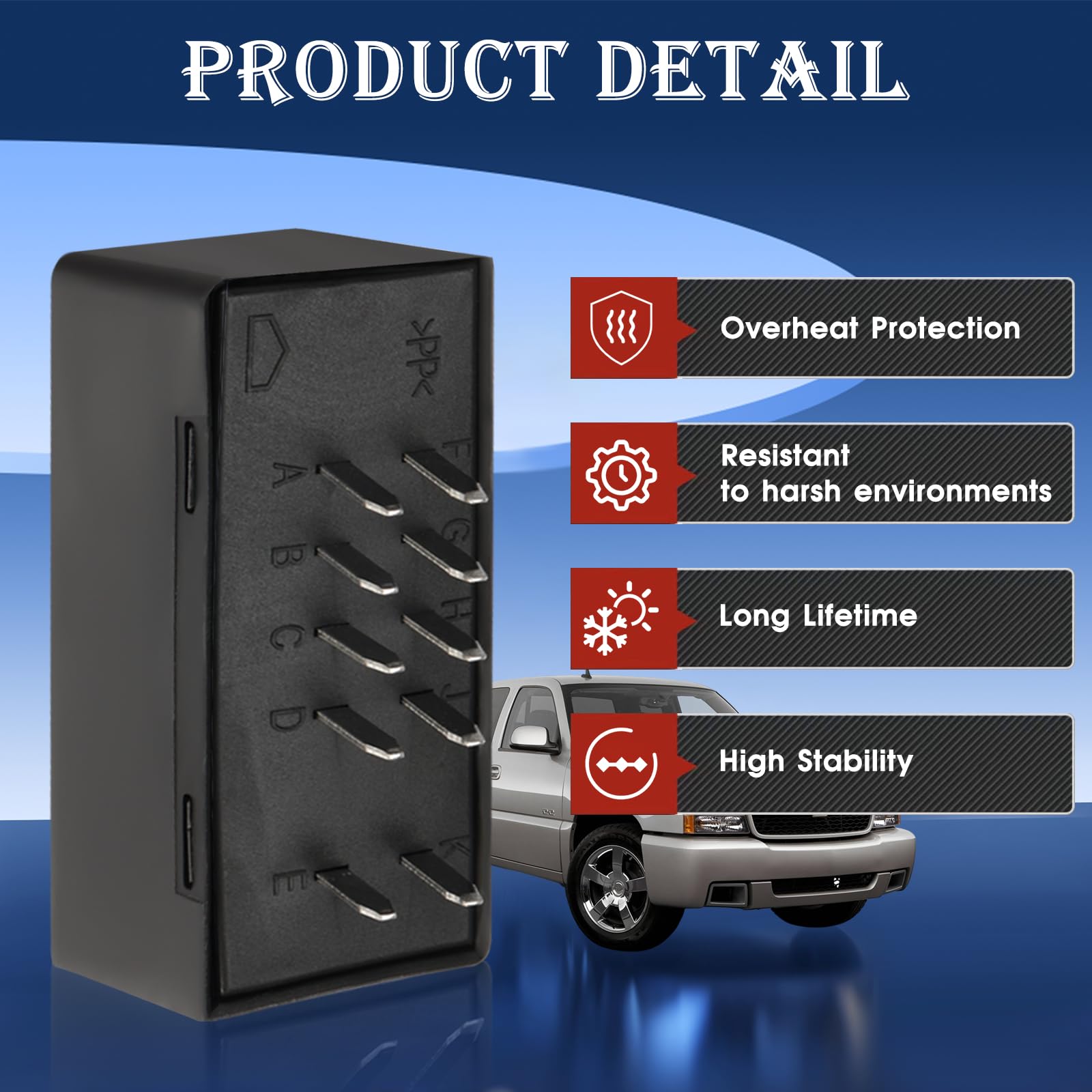 Durable PP plastic housing ensures long-lasting performance