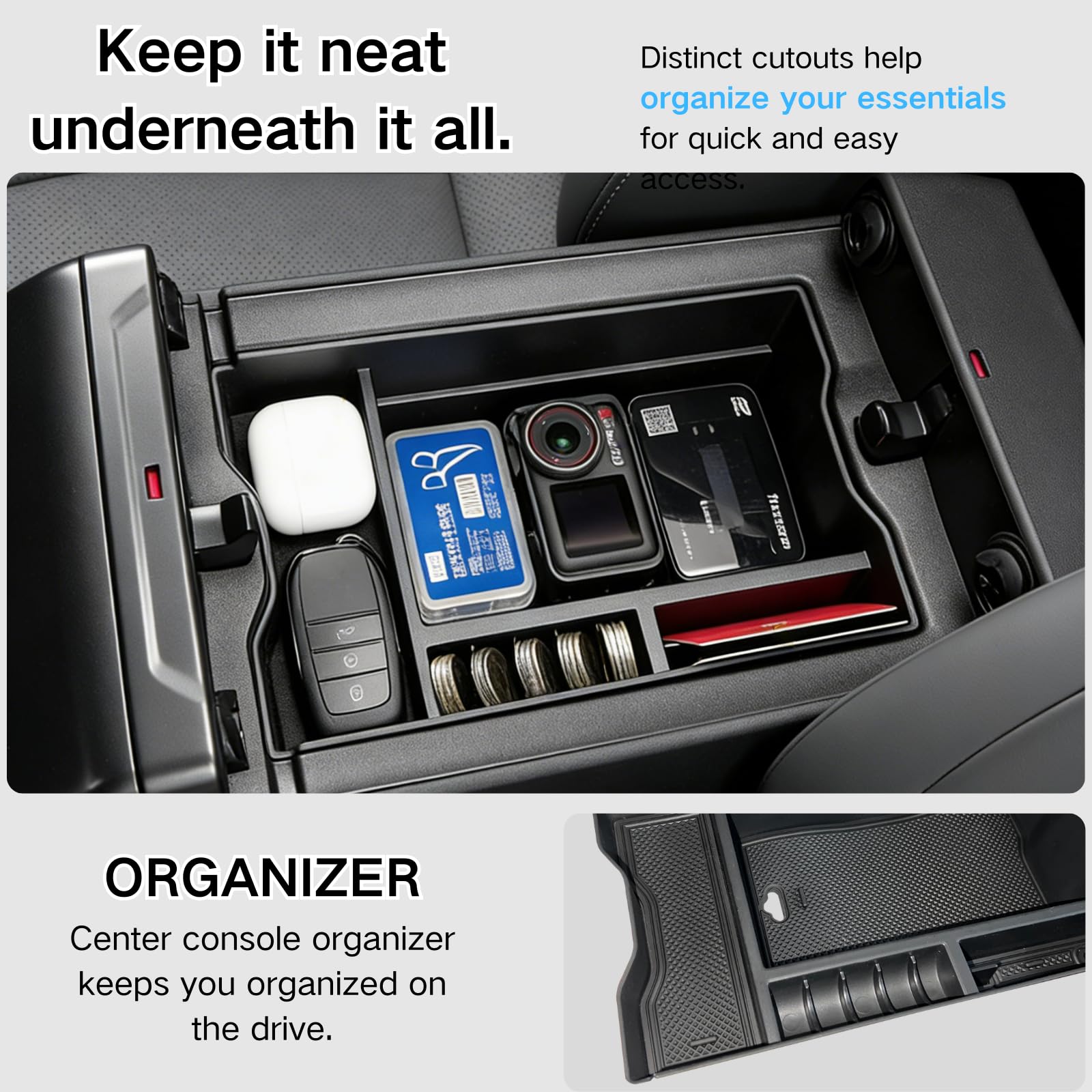 JWSIROU ABS plastic tray with durable, easy-to-clean finish for RAV4