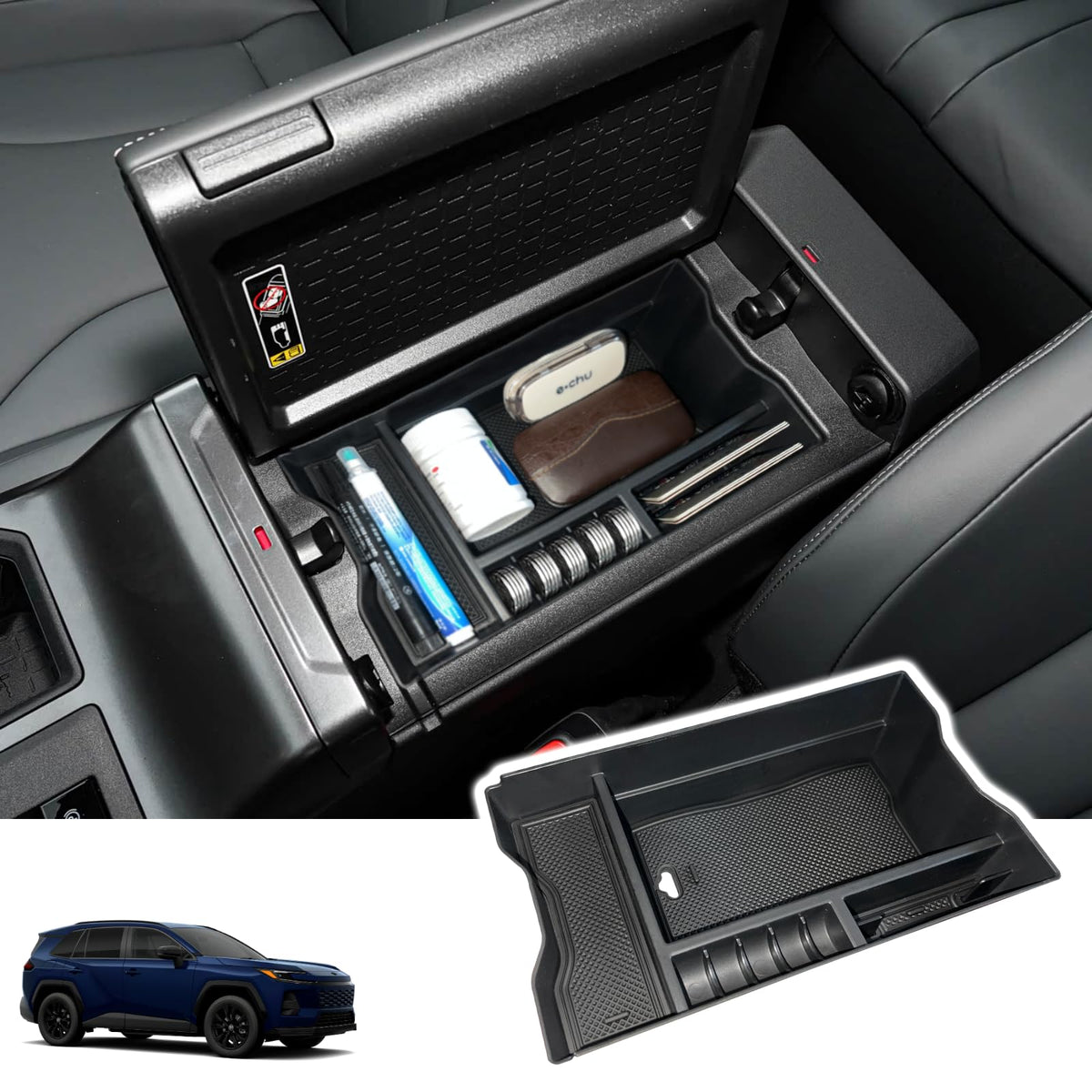JWSIROU center-console organizer tray insert keeps essentials within reach in the RAV4