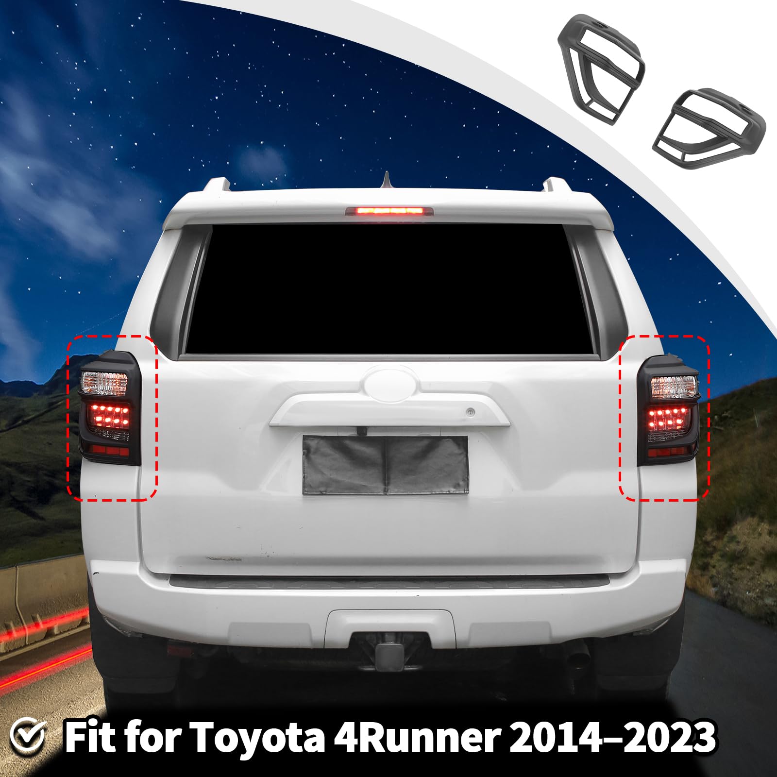JWWY ABS material tail light shield offers durable, weather-resistant protection