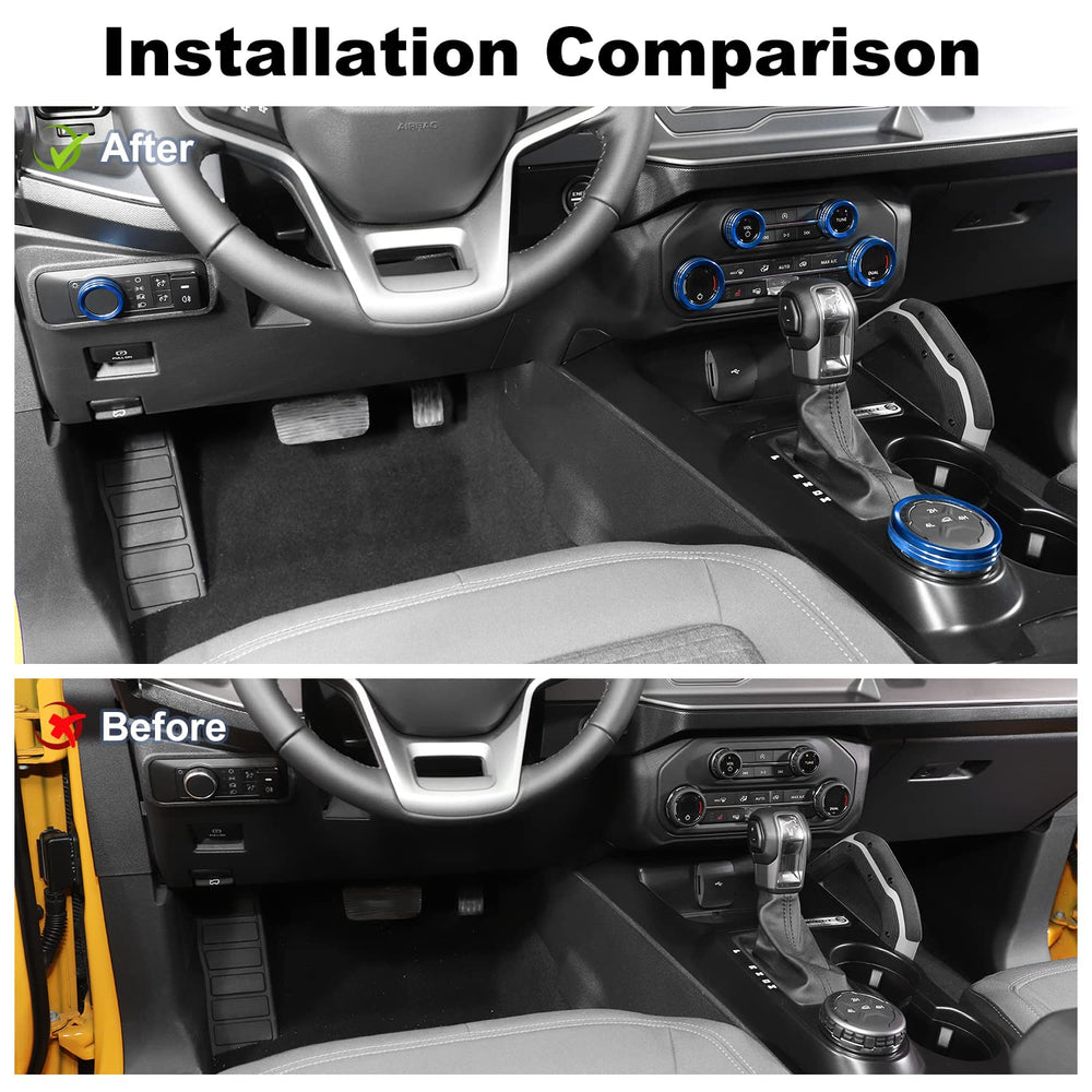 JWWY Bronco blue four-wheel drive switch knob adds durable color.