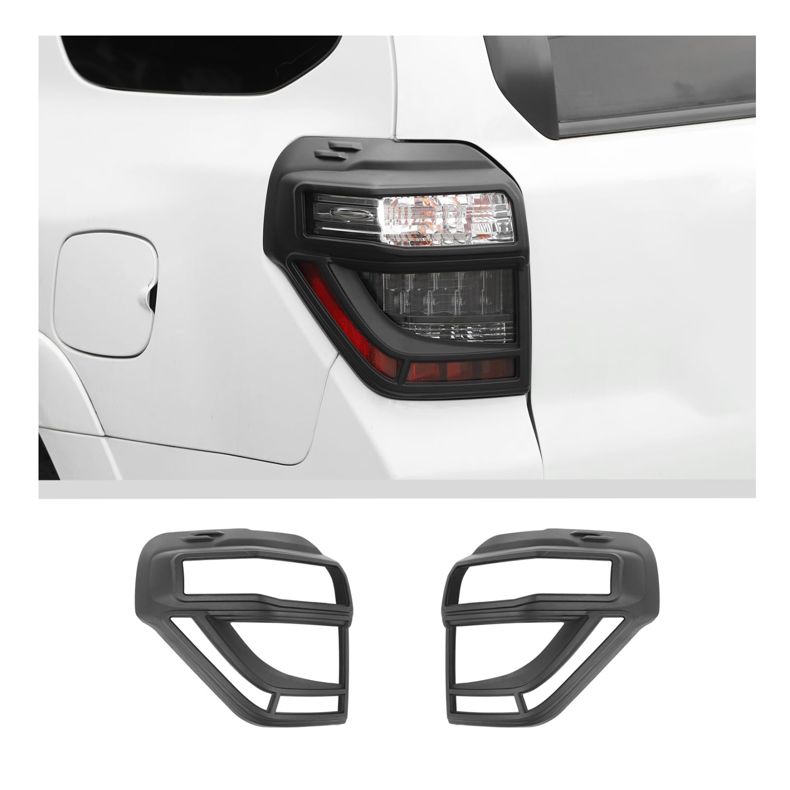 JWWY tail light cover for Toyota 4Runner protects rear lights with a black finish