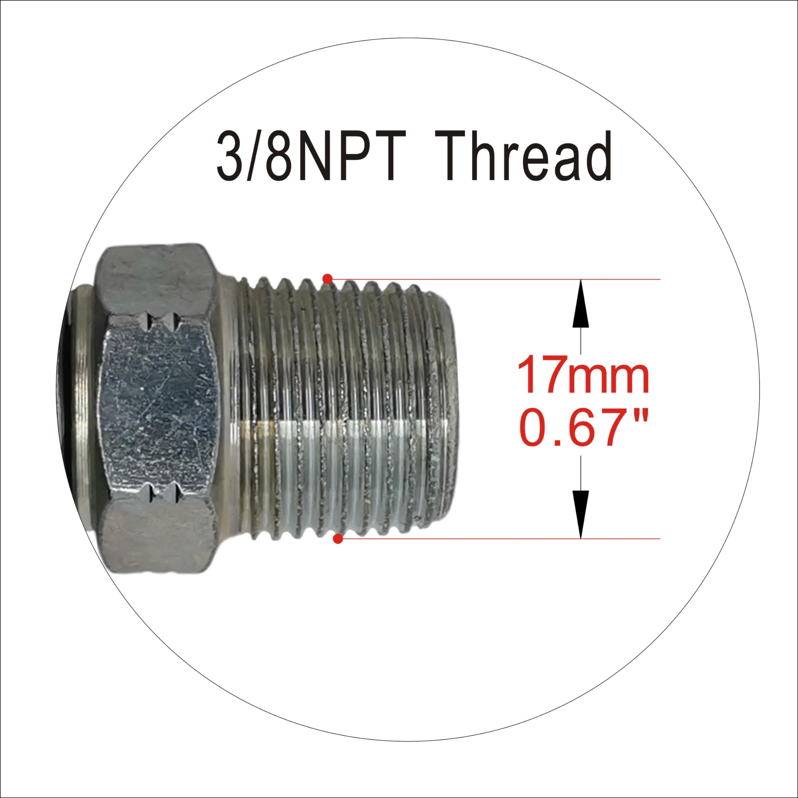 JXHONG 3/8 NPT male end ensures secure connections to compatible ports