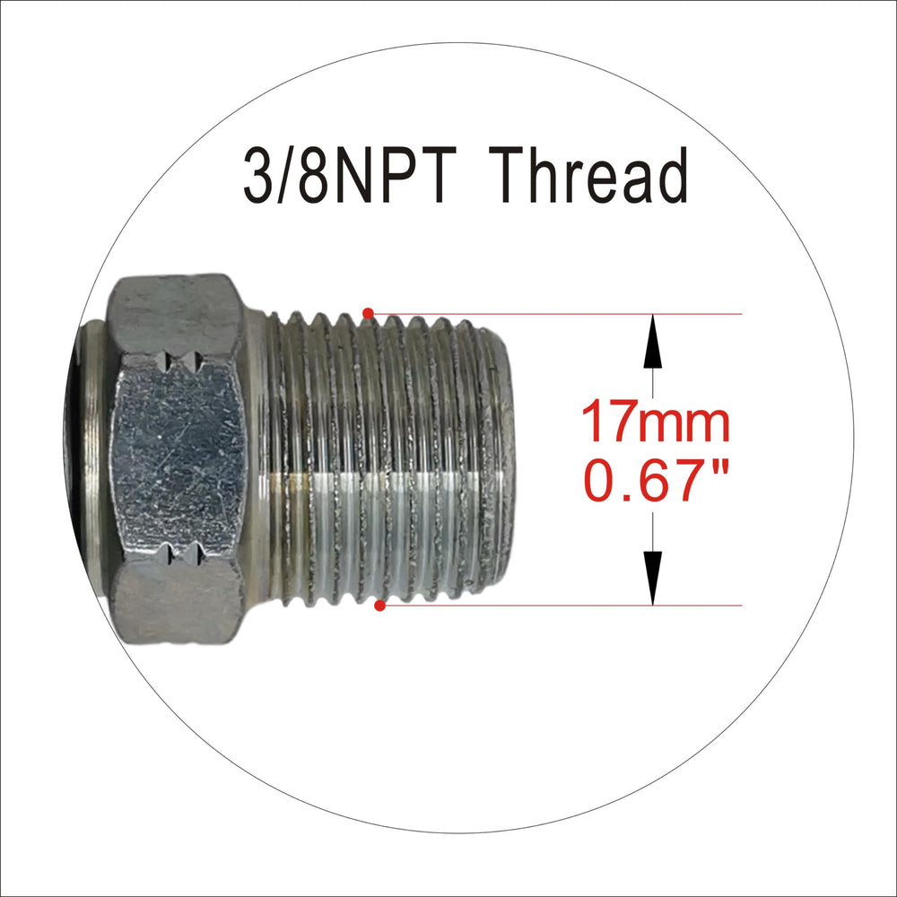 JXHONG 3/8 NPT male end ensures secure connections to compatible ports