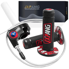 JXPANG 22mm throttle twist grip on bar for precise control.