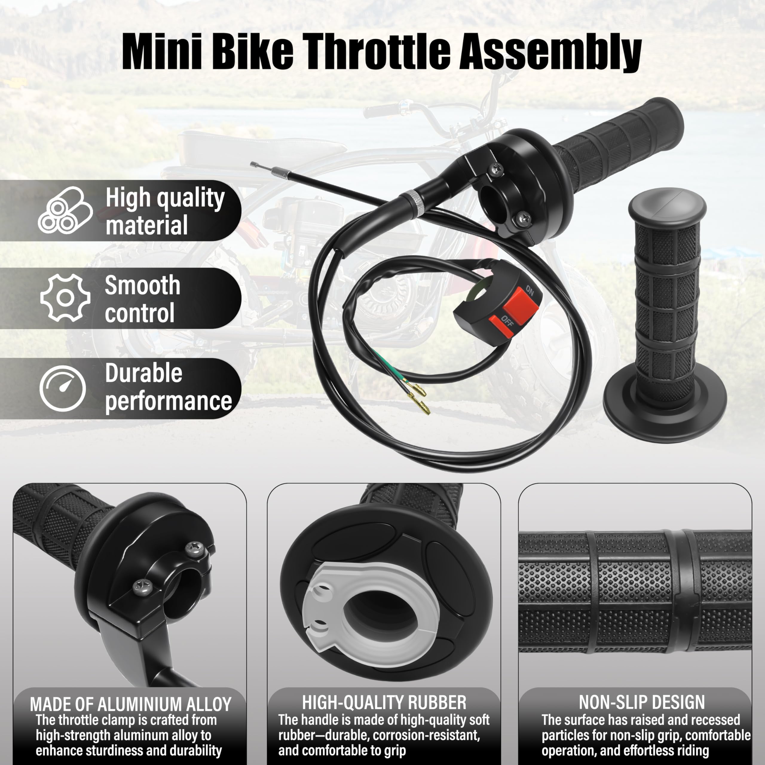 JXPANG 50-inch throttle cable for reliable routing and quick response.