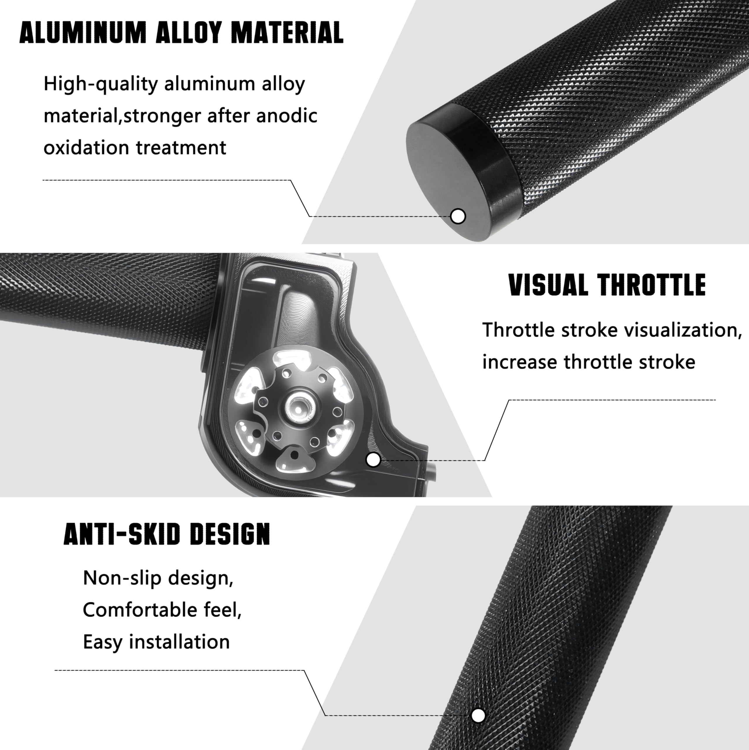 JXPANG 6063 aluminum quick-twist grip offers durable, lightweight performance.
