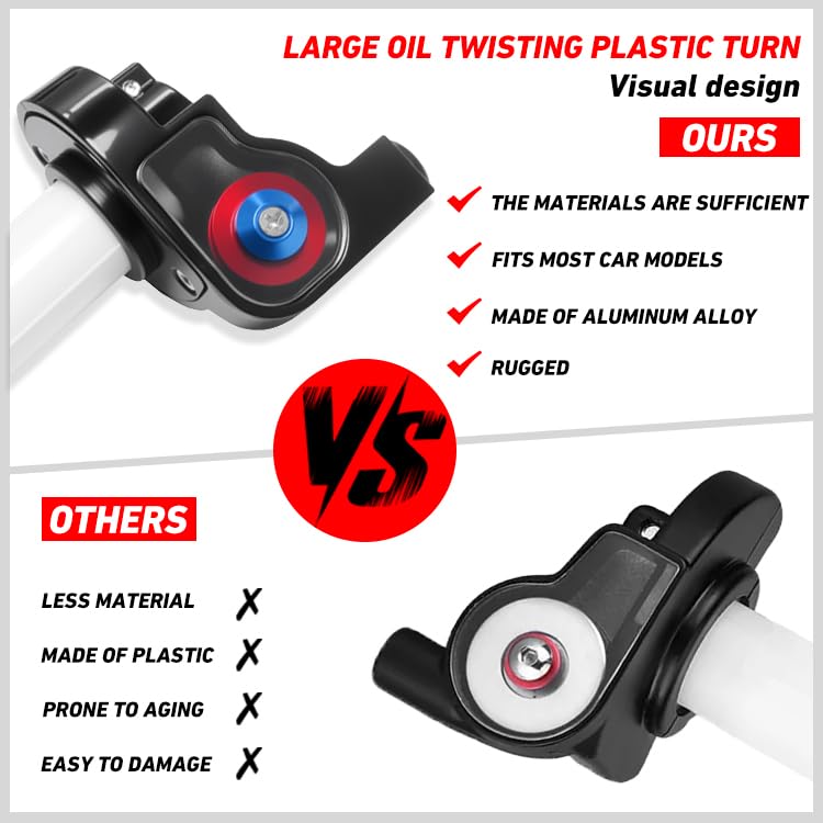 JXPANG aluminum 6061-T6 throttle grip for lightweight durability.