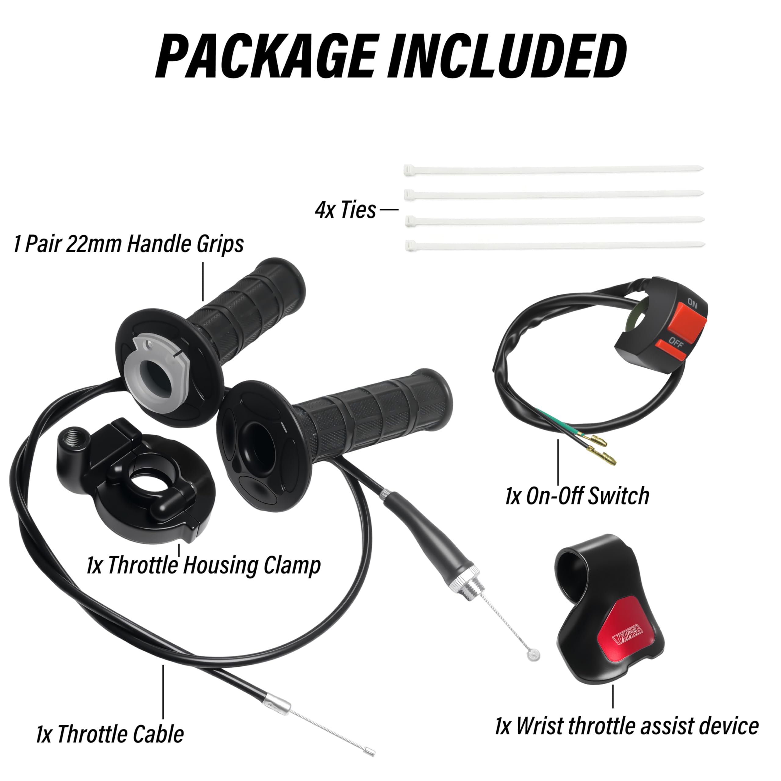 JXPANG cable ties kit keeps wiring neat and secure.