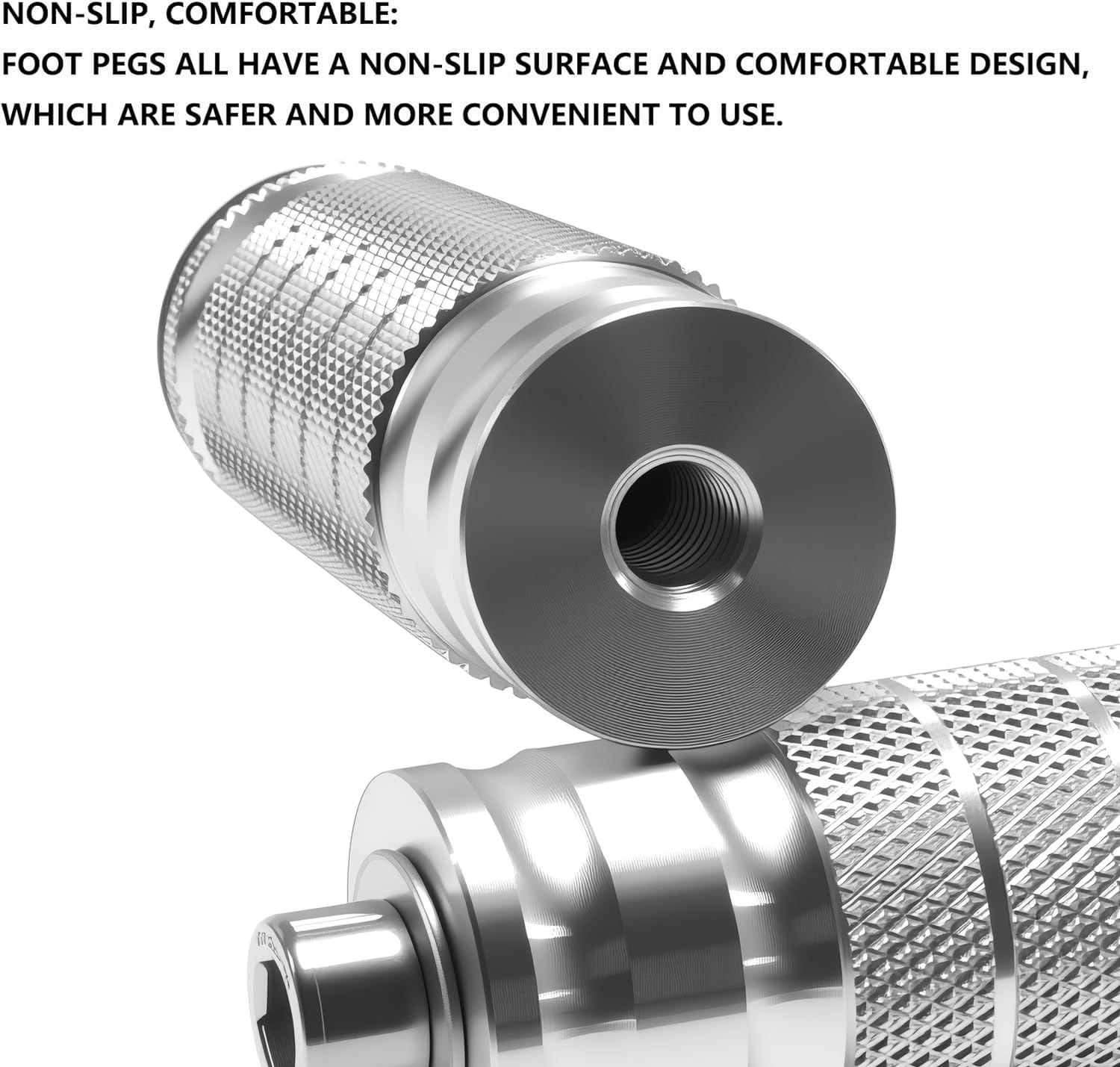 JXPANG foot pegs with M8x1.25 threading for versatile installation