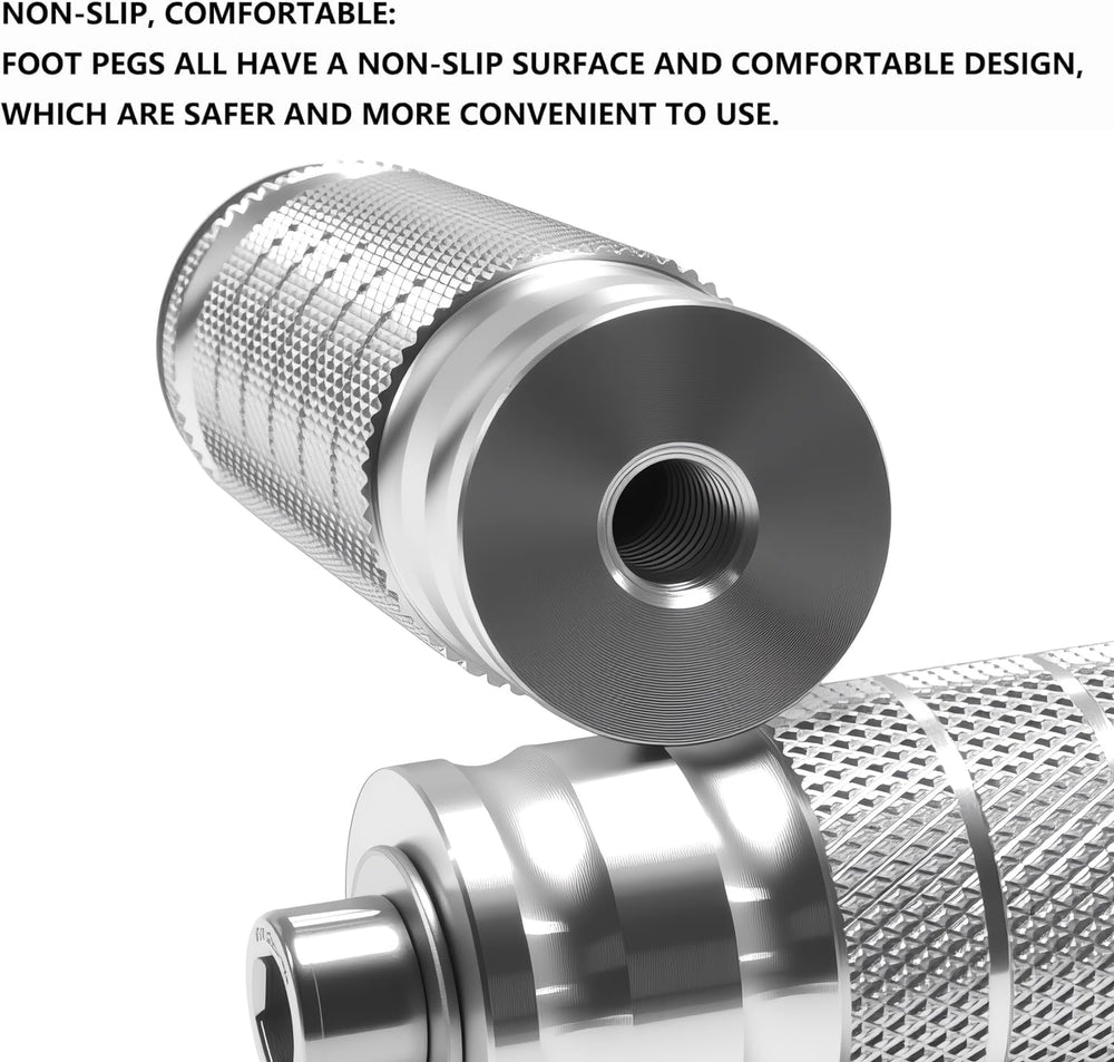 JXPANG foot pegs with M8x1.25 threading for versatile installation