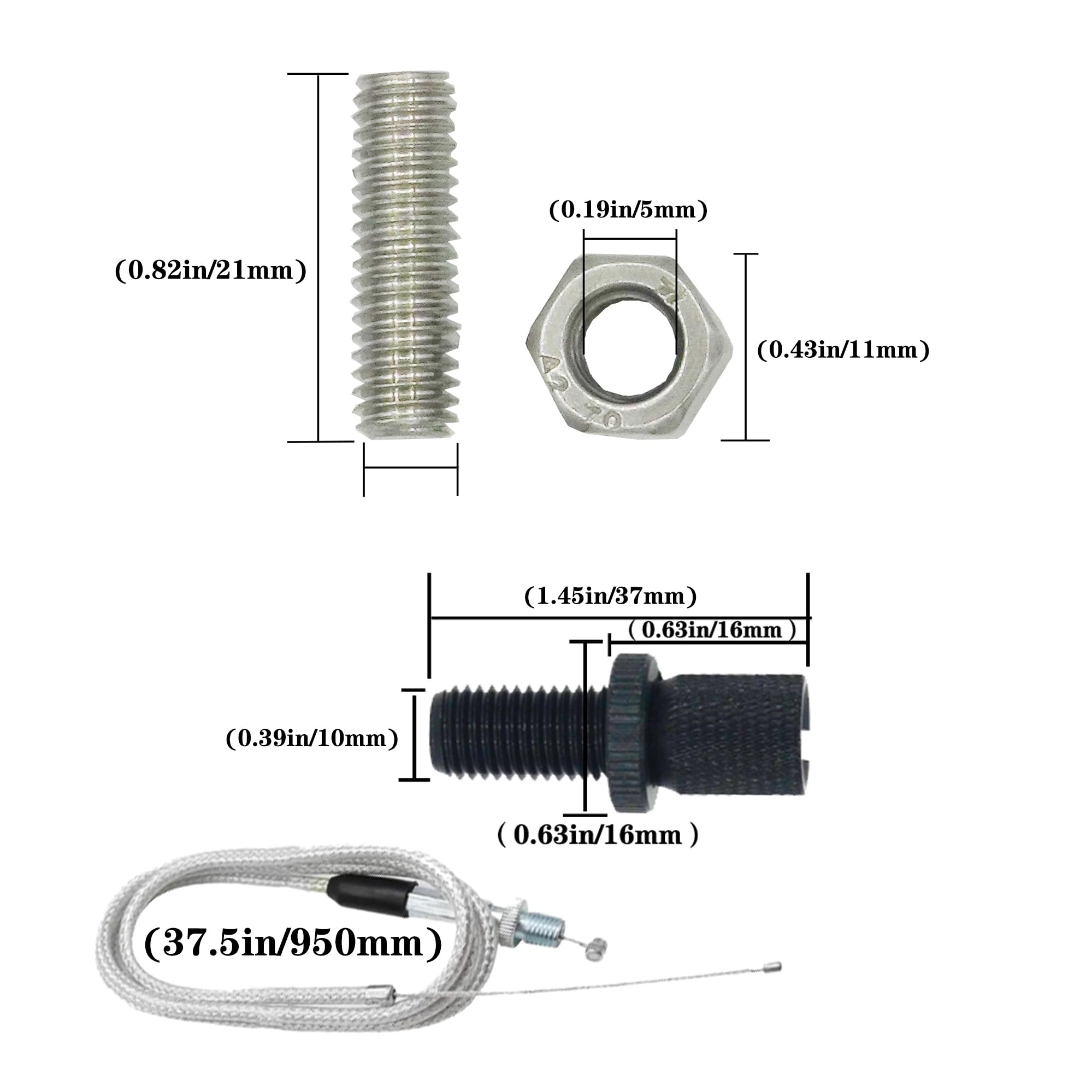 JXPANG package includes grip, cable, and screws for easy installation.