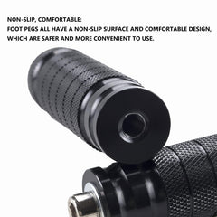 JXPANG universal 8mm foot pegs close-up of anodized aluminum finish