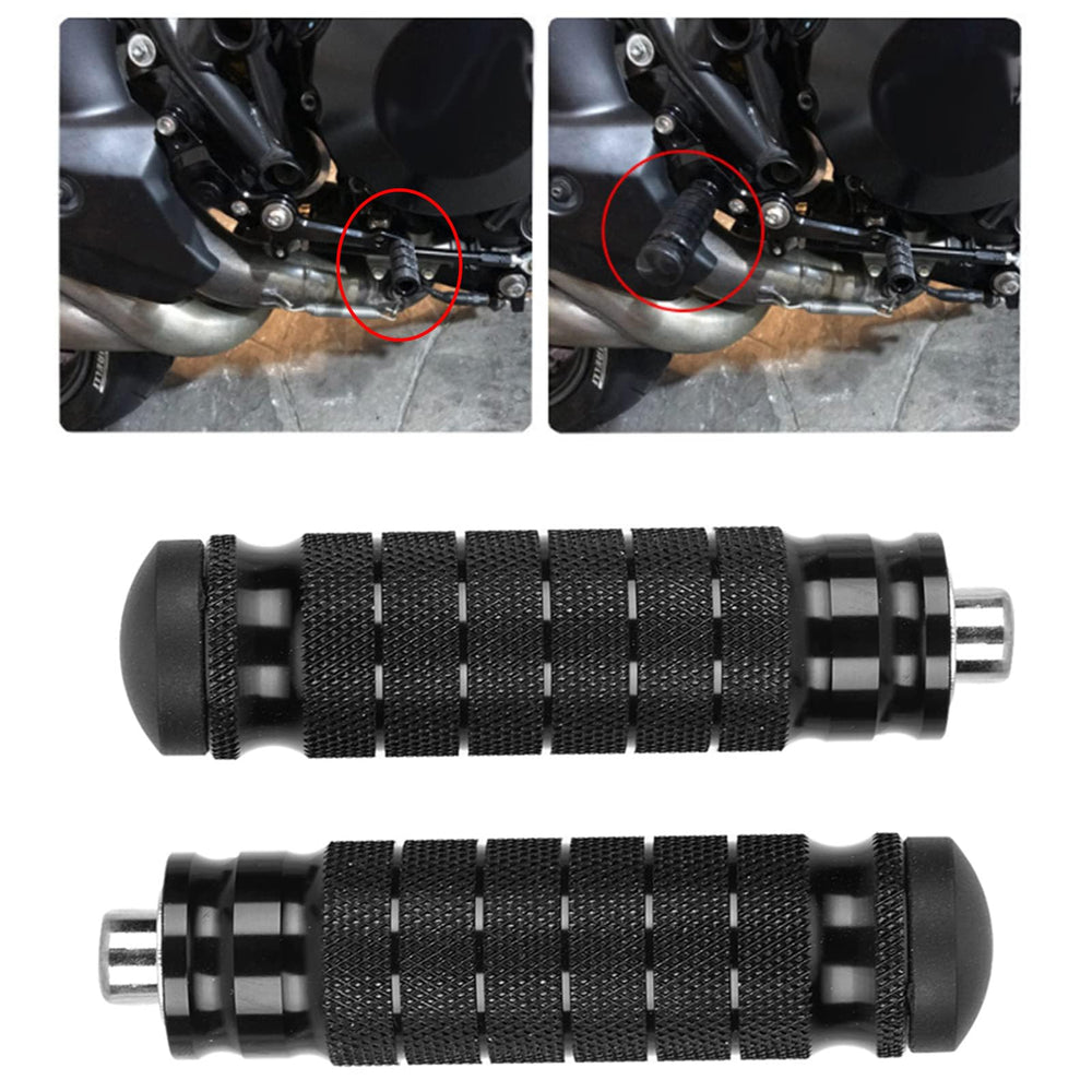 JXPANG universal 8mm foot pegs side view showing knurled grip