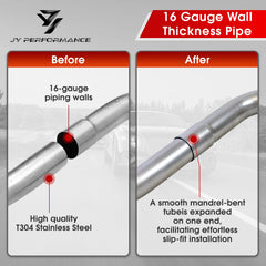 JY PERFORMANCE 2.25-inch exhaust pipe 45-degree bend with smooth mandrel bend.