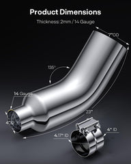 JY PERFORMANCE 2mm 14-gauge thickness emphasizes durability in harsh conditions.