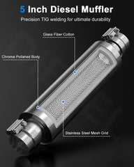 JY Performance 5-inch muffler diesel straight-through design for smooth flow