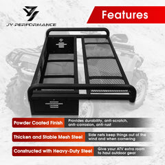 JY Performance ATV rack with black powder-coated finish rust-resistant