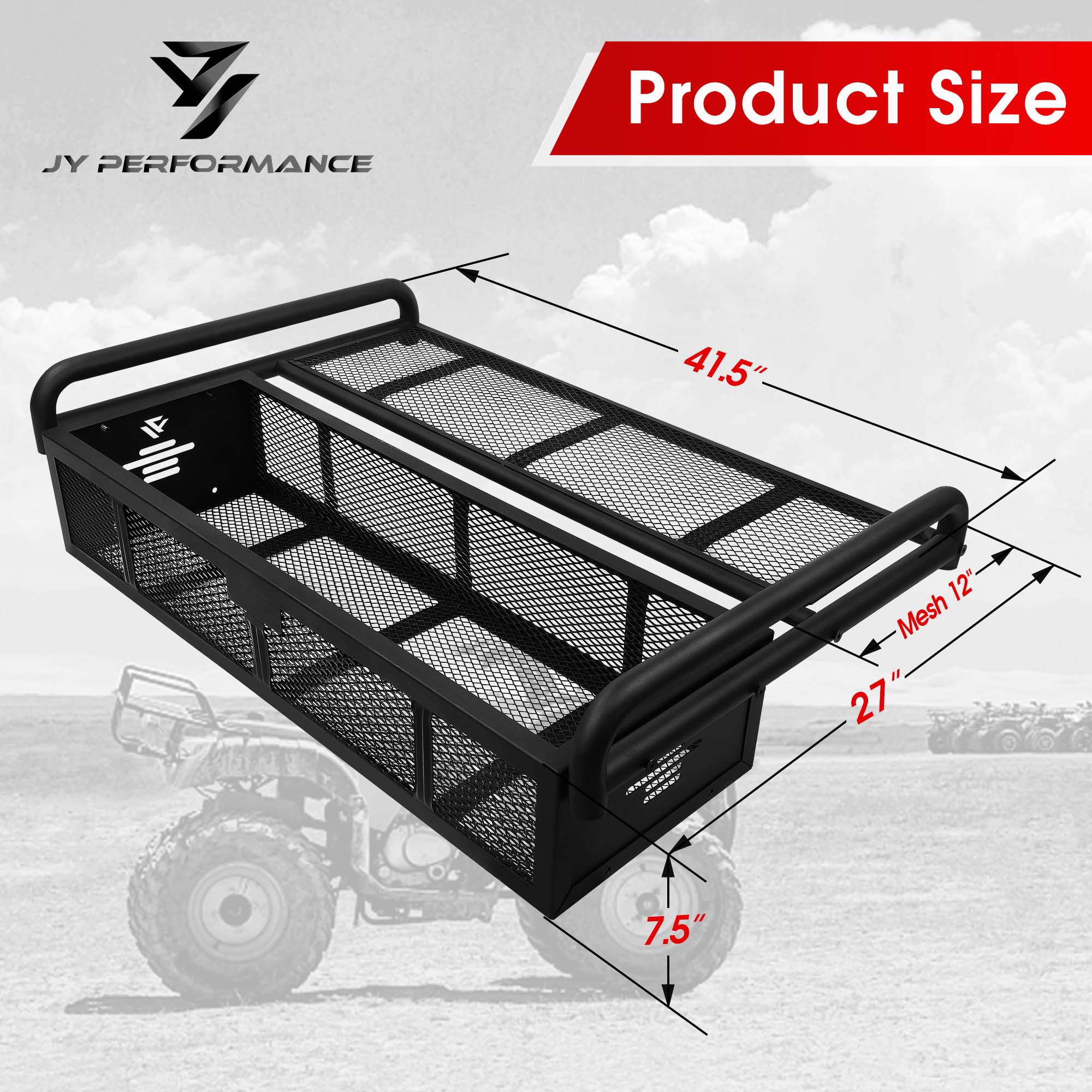 JY Performance cargo basket ready for camping gear and supplies