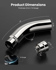 Jy Performance 5 inch outlet detail highlighting wider outlet for improved exhaust flow and fit.