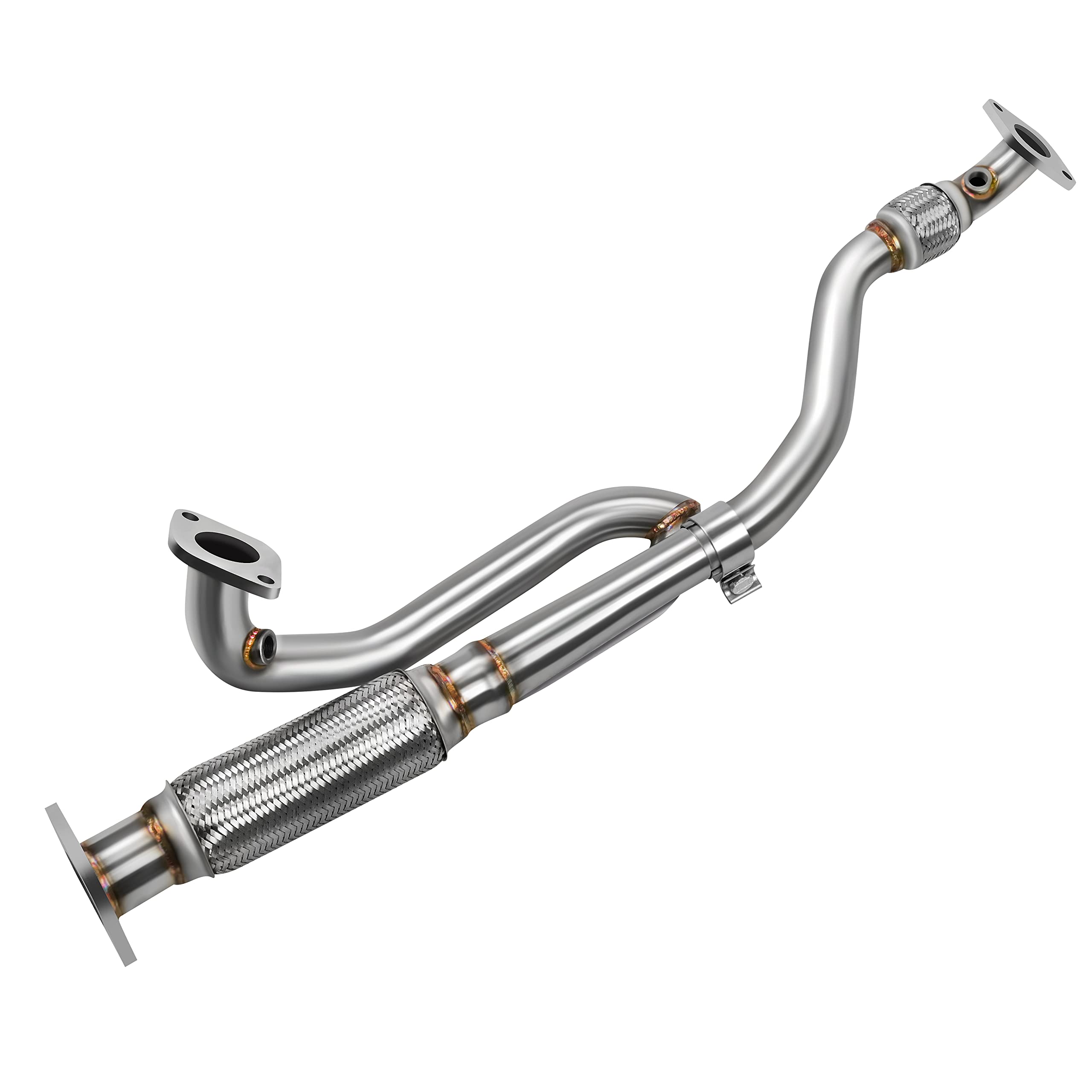 JY Performance exhaust flex Y pipe assembly showing alignment-friendly flanges.