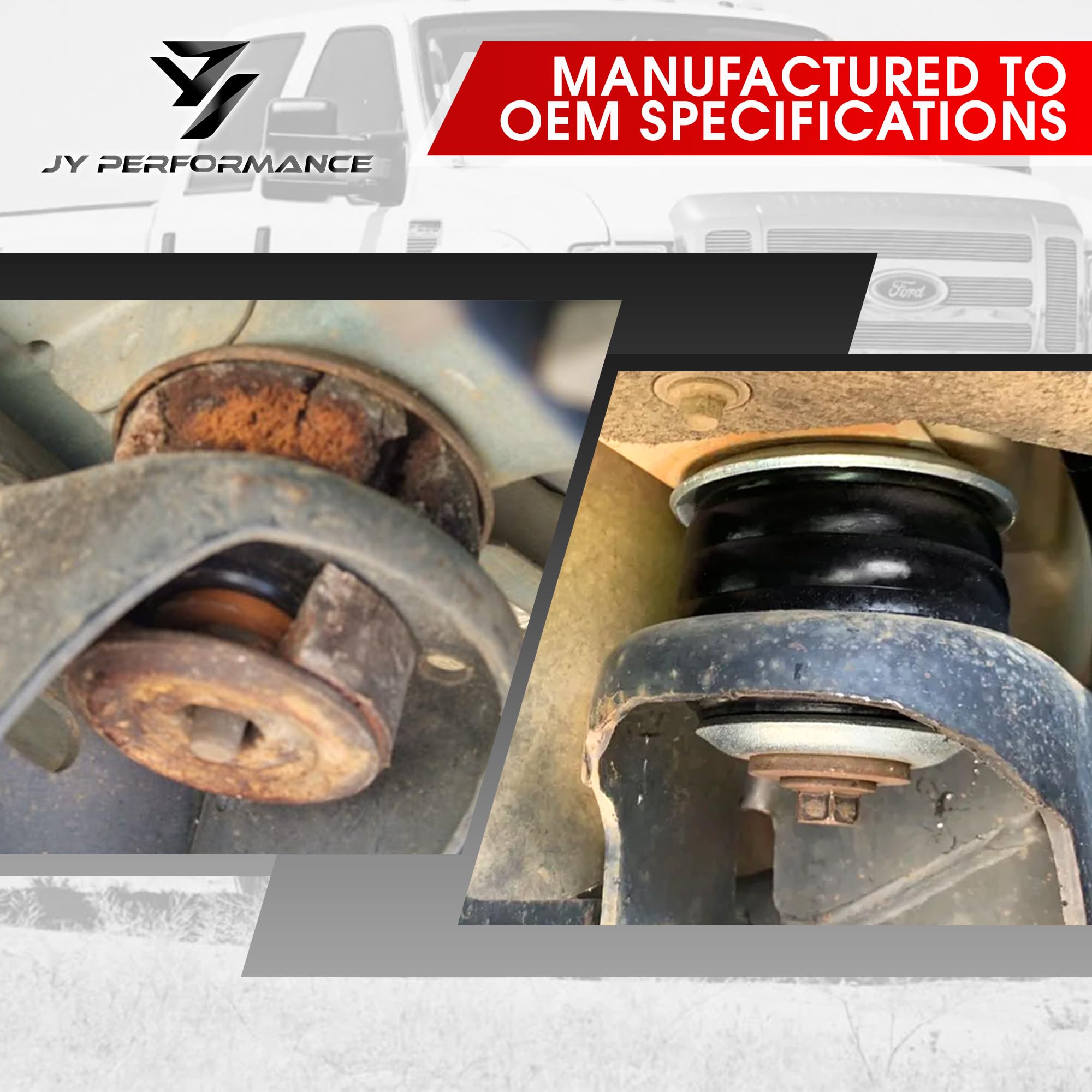 Polyurethane bushings KF04060BK reduce vibration and wear.