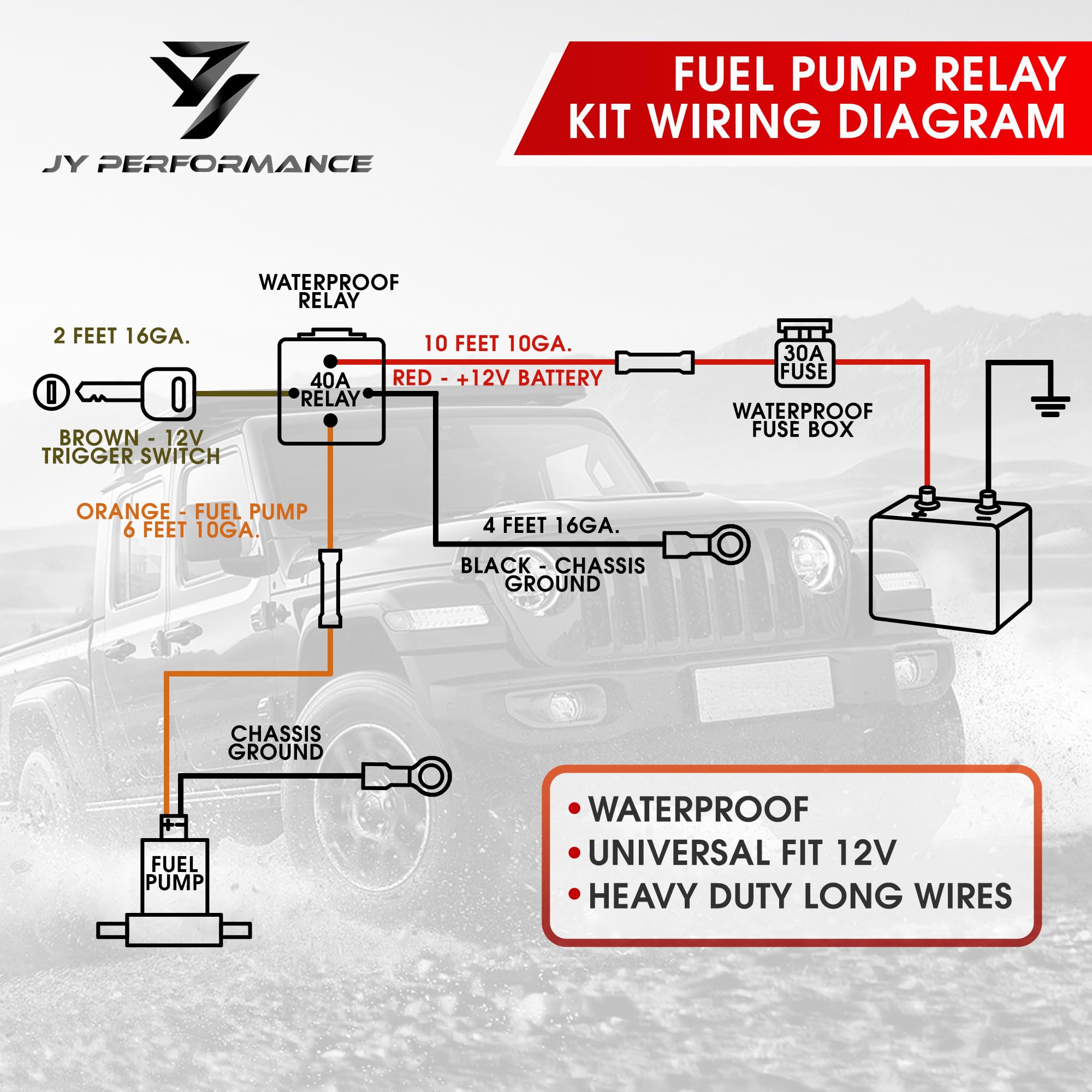 JY PERFORMANCE installation diagram aids quick, accurate wiring setup