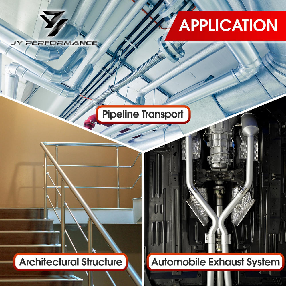 Packaging image of the JY PERFORMANCE straight pipe for installation readiness.
