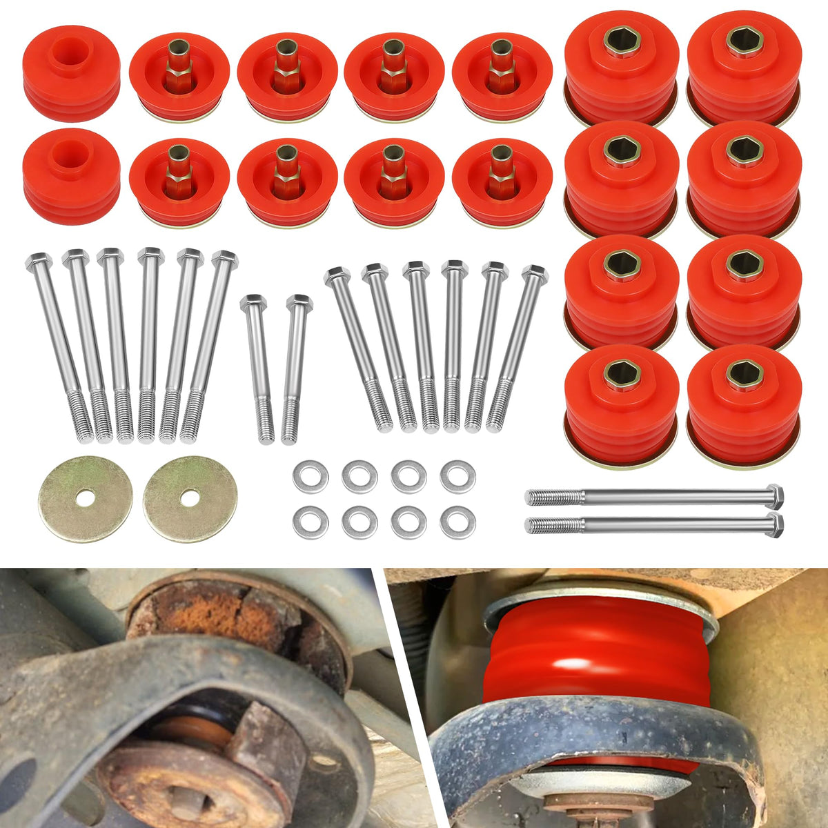 JY PERFORMANCE KF04060BK body cab mount kit for Ford F-250/F-350 improves ride stability