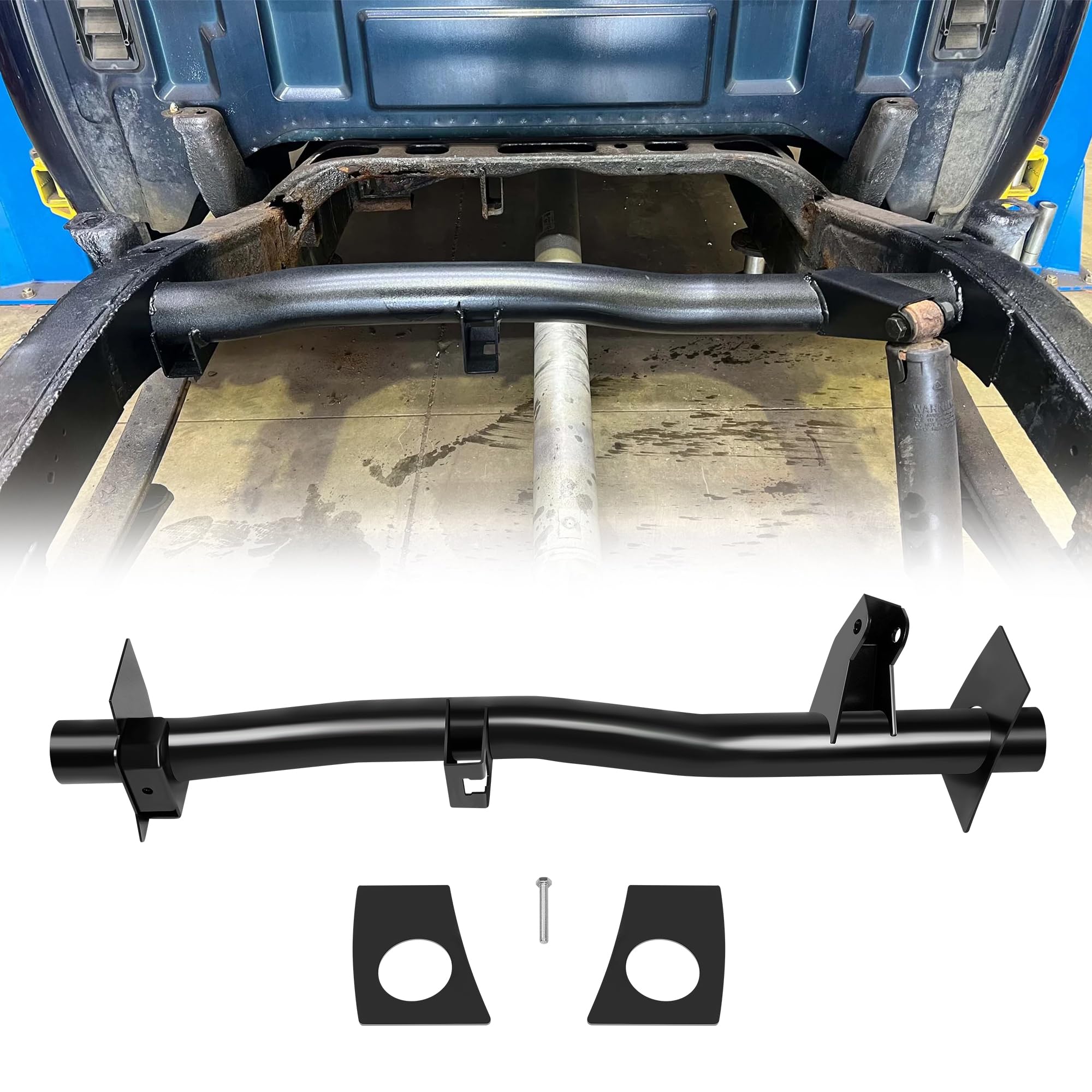 JY PERFORMANCE rear fuel tank crossmember assembly provides sturdy support for Silverado and Sierra