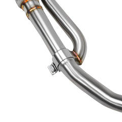 JY Performance precision-welded, reinforced pipe ensures stable exhaust flow.