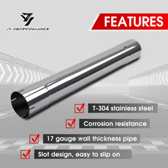 JY PERFORMANCE straight exhaust pipe with 4in inlet and outlet for compatibility.