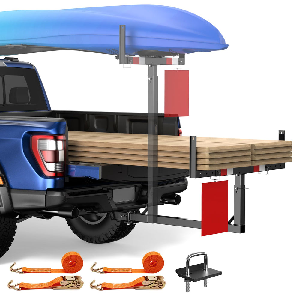 JY PERFORMANCE truck bed extender extended for longer cargo like kayaks or lumber