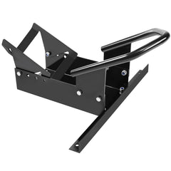 JY PERFORMANCE wheel chock front view showing rugged 8-gauge steel construction for heavy motorcycles.