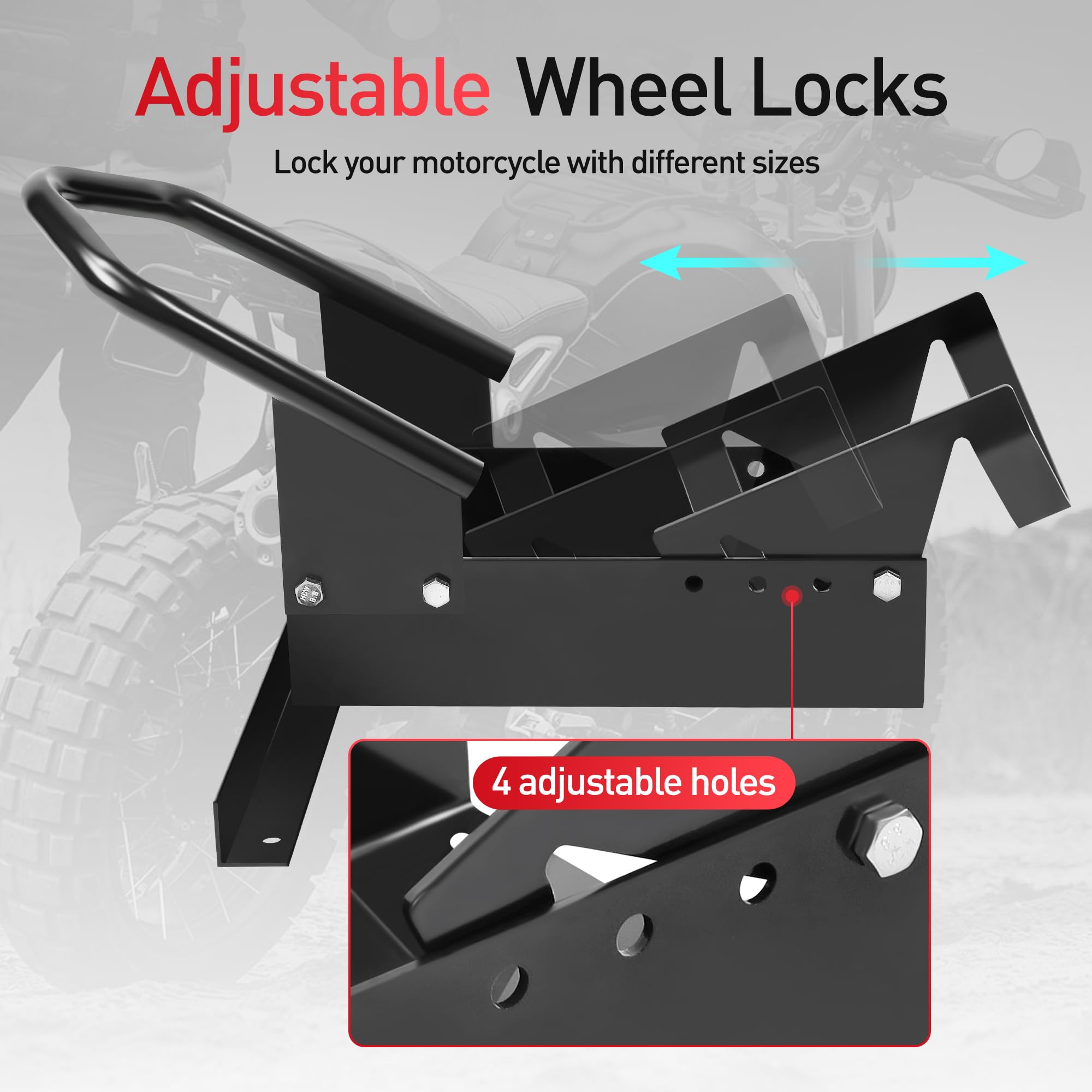 Upright wheel chock design providing vertical support for stability.