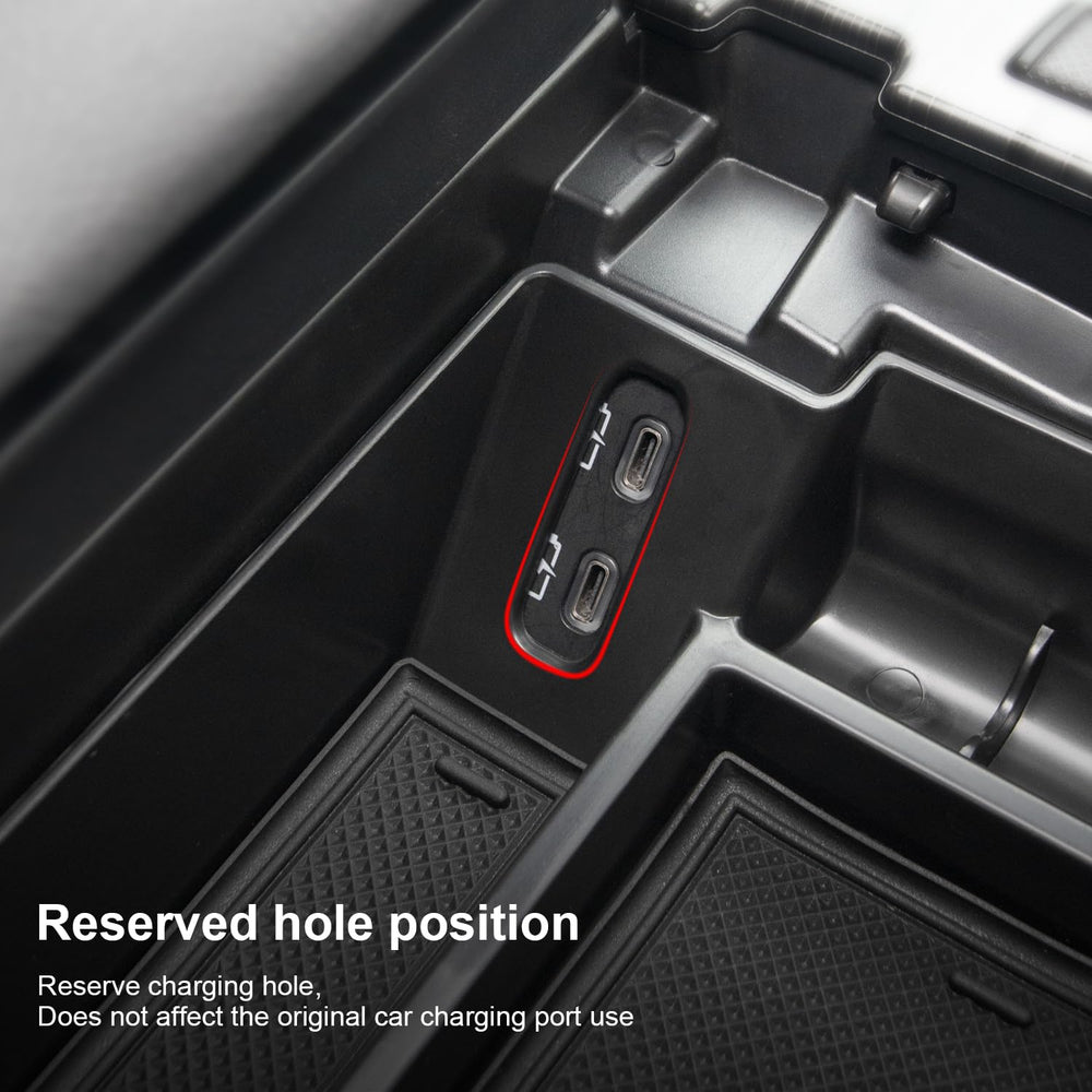 JYCDC center console tray installed without tools in Toyota Sienna.