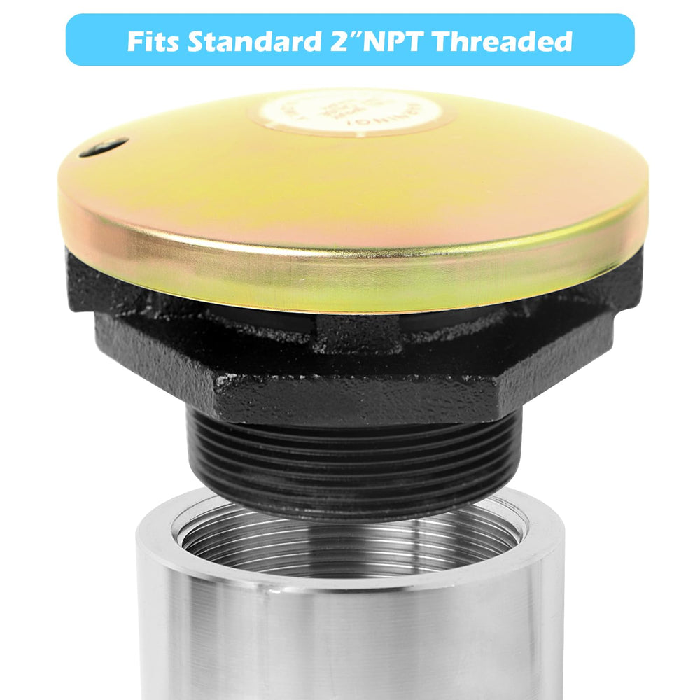 Close-up of JYINCPED diesel tank cap vented for safe pressure relief