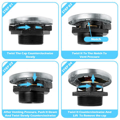 JYINCPED vented cap showing internal vent with gasket for vapor control