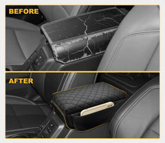 JYMAOYI center console cover installation straps demonstrated for quick, tool-free fit.