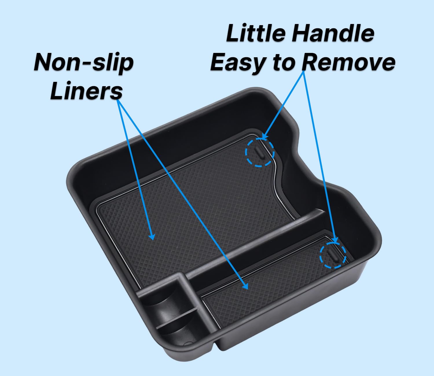 Tool-free installation of the JYMAOYI Range Rover refrigerator center console organizer