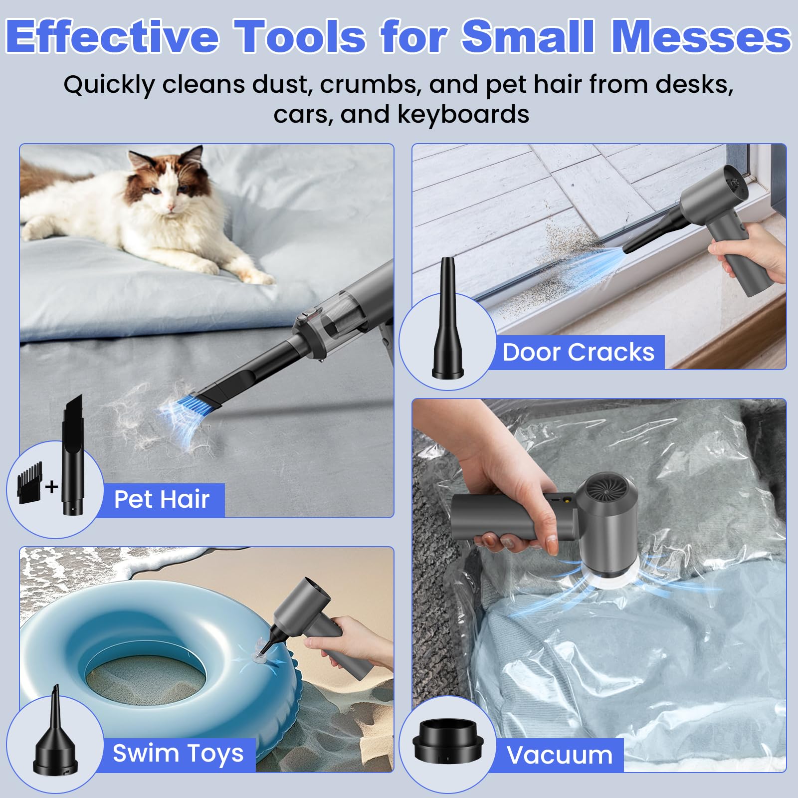 HEPA and stainless steel filters are washable for easy maintenance