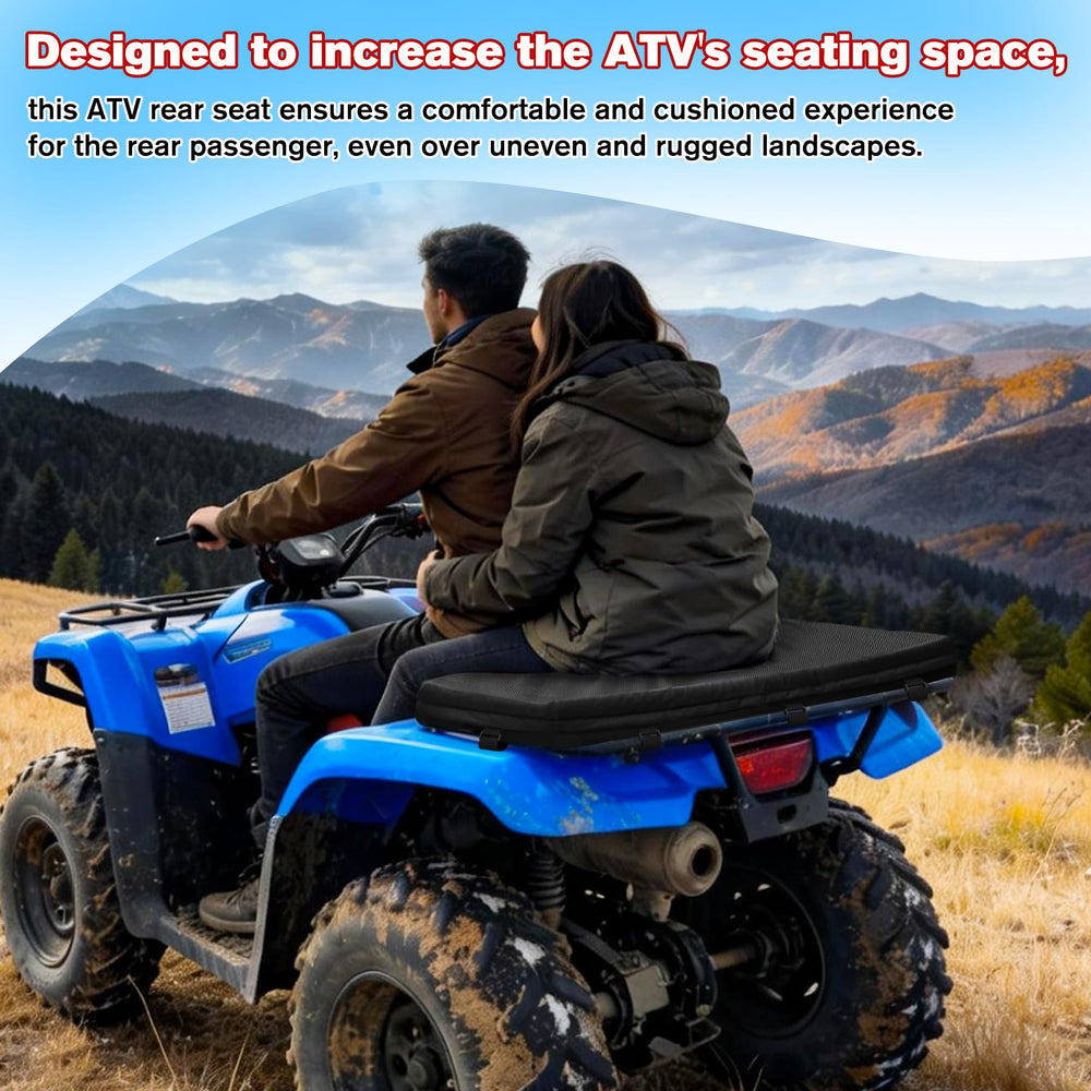 Eight adjustable straps secure the pad to most rear ATV racks