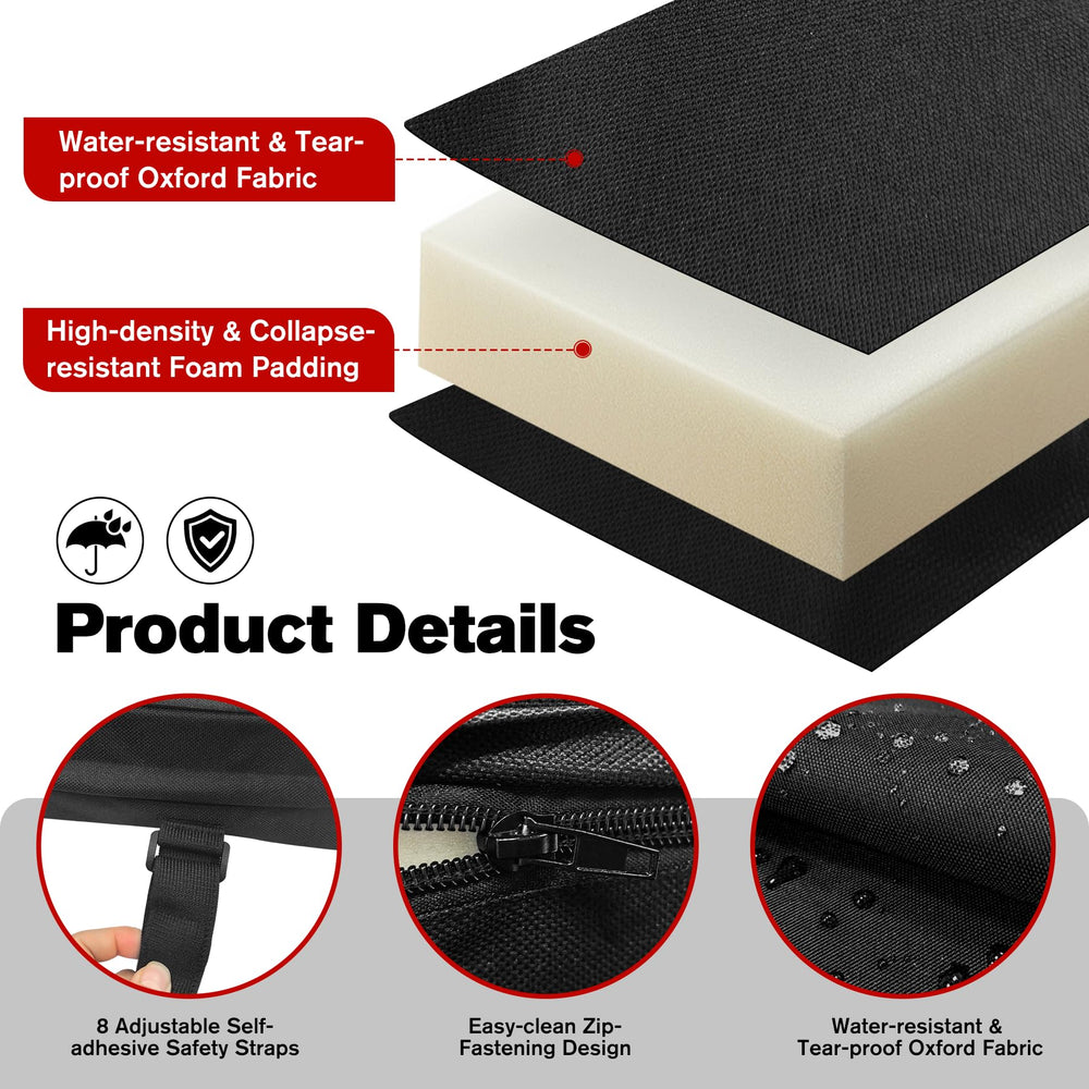 Water-resistant surface helps protect cargo during wet rides with JZHLLA pad