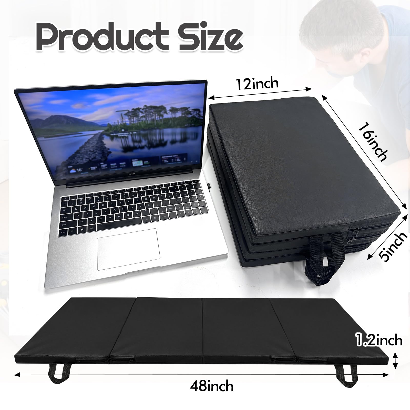 JZHLLA foldable mechanics mat with carry handle for easy transport.