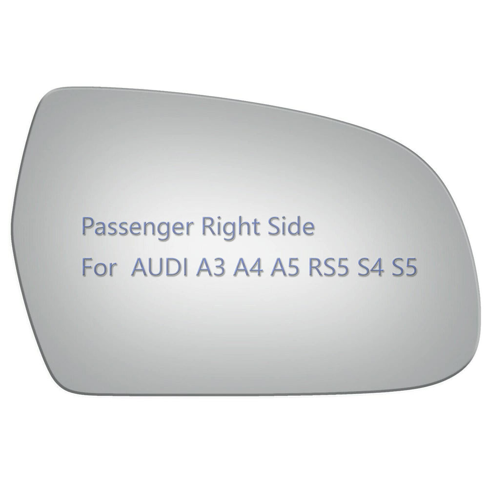 JZSUPER passenger right mirror glass with adhesive for Audi A3 A4 A5, easy replacement