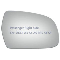 JZSUPER passenger right mirror glass with adhesive for Audi A3 A4 A5, easy replacement
